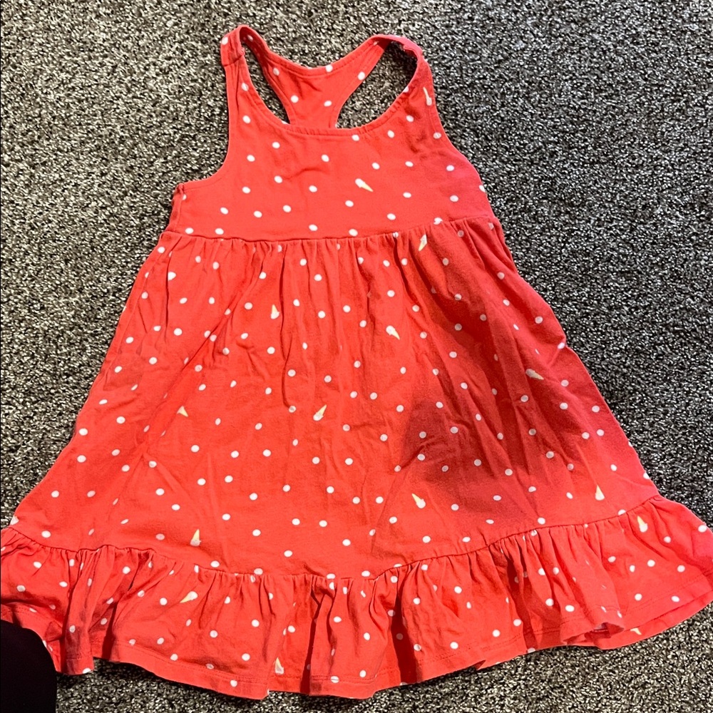 Polka Dot Sleeveless Kids Dress - Red